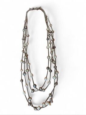 New! Freshwater Pearl Co - Kathy Multi Strand Suede Freshwater Pearl Necklace
